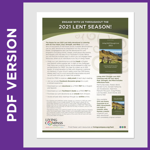 Living Well Through Lent 2021 Offerings Promotional Flyer (PDF FILE)